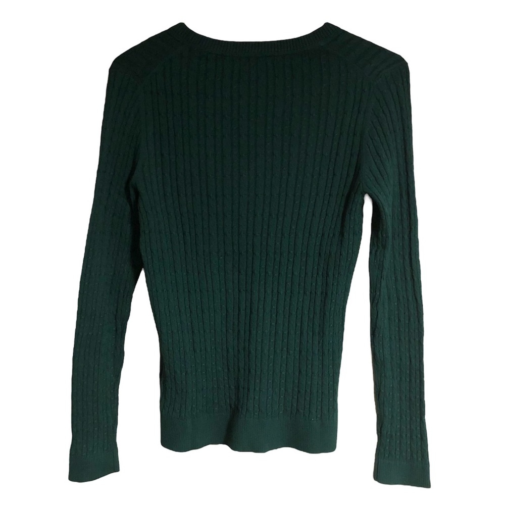 Not for sale. Tommy Hilfiger solid V-Neck green women sweater. - Picture 2 of 4